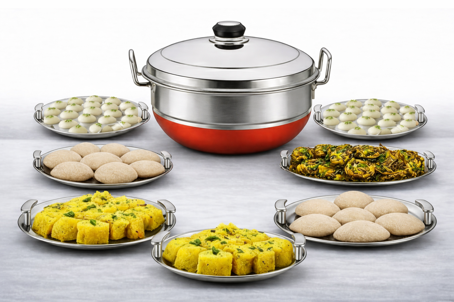 Stainless Steel Multi Kadai | Big Size All-in-One Cookware (Free Racipe Book)