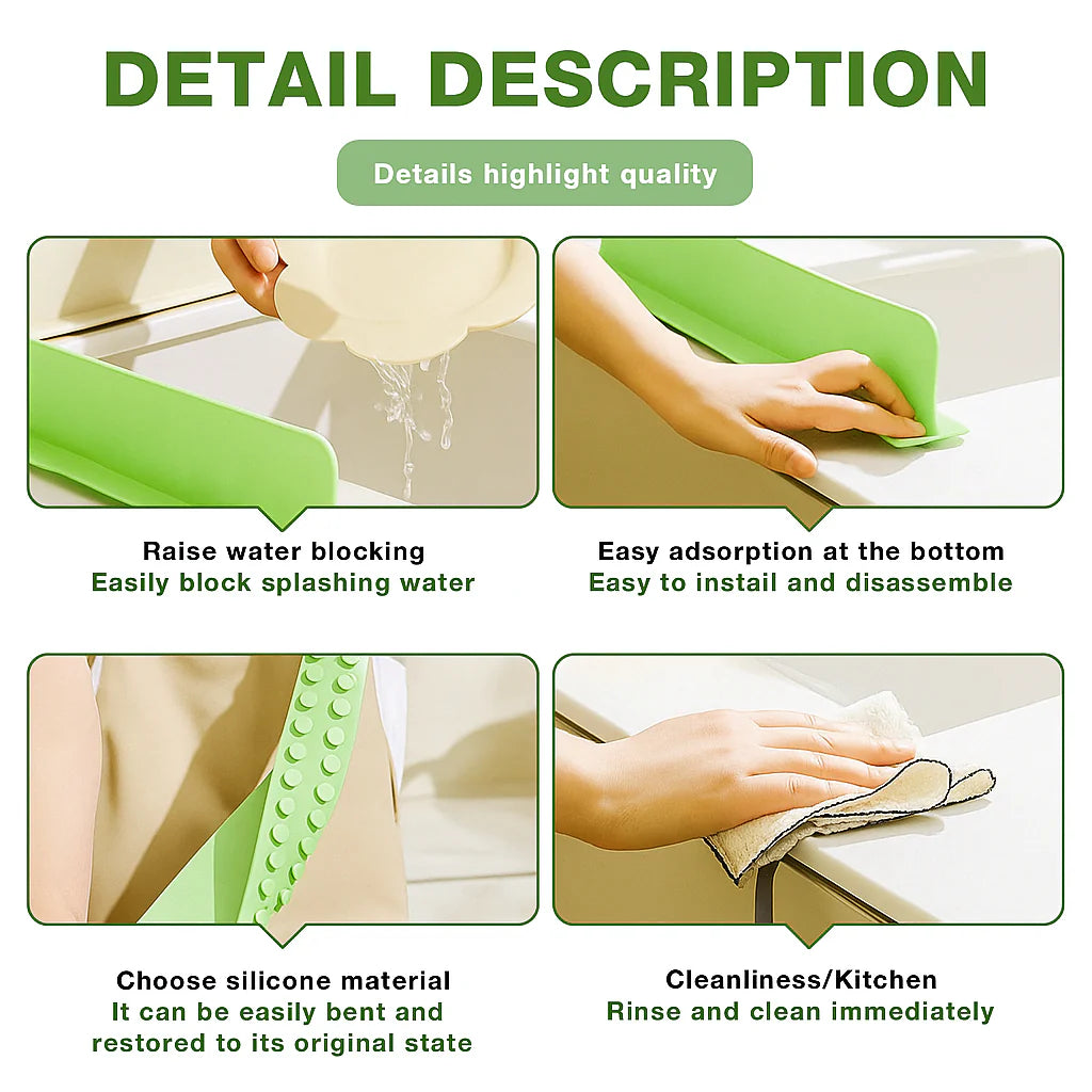 Kitchen Sink Splash Guard – Extra Wide Water Protection (Buy 1 Get 1 Free)