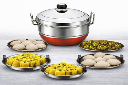 Stainless Steel Multi Kadai | Big Size All-in-One Cookware (Free Racipe Book)