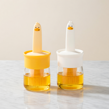 Cute Duck Design Oil Dispenser with Silicone Brush (Buy 1 Get 1 Free)