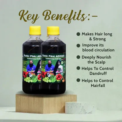 Adivasi Hakki Pikki Herbal Hair Oil (pack of 2)