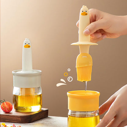 Cute Duck Design Oil Dispenser with Silicone Brush (Buy 1 Get 1 Free)